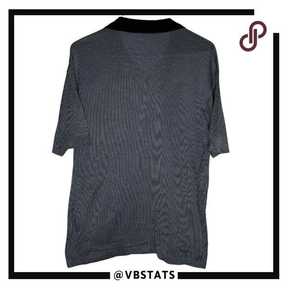 Gieves & Hawkes Men's Cotton Collared Short Sleeve Polo Shirt Black Gray Large - Picture 2 of 6